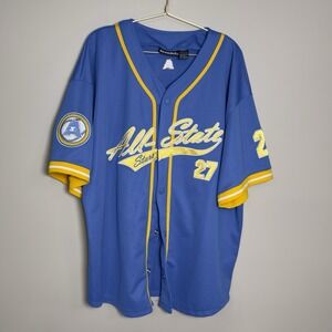 Starter ASPHALT LEGENDS All-State Stars 27 Stitched Baseball Jersey Blue/Gold XL